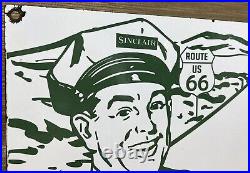 Vintage Sinclair Gasoline Porcelain Sign Gas Station Pump Motor Oil Route 66