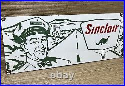 Vintage Sinclair Gasoline Porcelain Sign Gas Station Pump Motor Oil Route 66