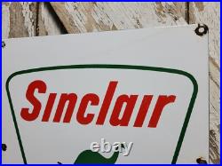 Vintage Sinclair Gasoline Porcelain Sign Old Gas Pump Plate Oil Advertising USA Vintage Sinclair Gasoline Porcelain Sign Old Gas Pump Plate Oil Advertising USA