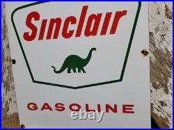 Vintage Sinclair Gasoline Porcelain Sign Old Gas Pump Plate Oil Advertising USA Vintage Sinclair Gasoline Porcelain Sign Old Gas Pump Plate Oil Advertising USA