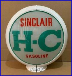 Vintage Sinclair H-C Gas Pump Globe Light Glass Lens Service Station Garage Oil