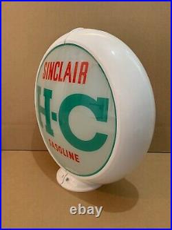 Vintage Sinclair H-C Gas Pump Globe Light Glass Lens Service Station Garage Oil