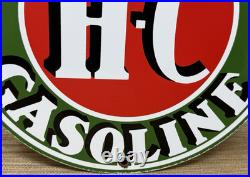 Vintage Sinclair H-c Gasoline Porcelain Sign Dealership Gas Station Motor Oil