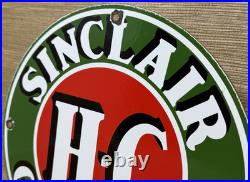 Vintage Sinclair H-c Gasoline Porcelain Sign Dealership Gas Station Motor Oil Vintage Sinclair H-c Gasoline Porcelain Sign Dealership Gas Station Motor Oil