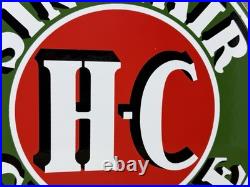 Vintage Sinclair H-c Gasoline Porcelain Sign Dealership Gas Station Motor Oil