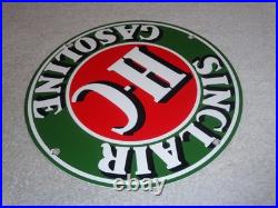 Vintage Sinclair Hc High Compression Gasoline 12 Porcelain Metal H C Oil Sign