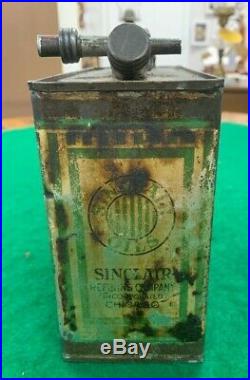 Vintage Sinclair Motor Oil 1/2 Half Gallon Oil Can VERY RARE