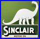 Vintage Sinclair Motor Oil Porcelain Sign Dealership Gas Station Dino Gasoline