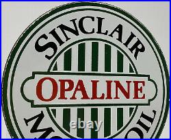 Vintage Sinclair Motor Oil Porcelain Sign License Plate Topper Gas Station Pump