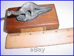 Vintage Sinclair Oil Company Metal Dinosaur Paperweight trophy gas station gift