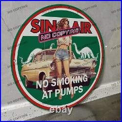 Vintage Sinclair Oil No Smoking Porcelain Sign Gas Station Garge Advertising Oil