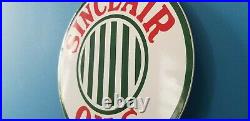 Vintage Sinclair Oils Porcelain Gasoline Service Station Pump Ad Rack Sign