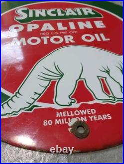 Vintage Sinclair Opaline Sign 9 Inch Sign Gas Motor Oil Porcelain Advertisement