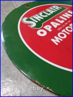 Vintage Sinclair Opaline Sign 9 Inch Sign Gas Motor Oil Porcelain Advertisement