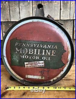 Vintage Sinclair Pennsylvania MOBILINE Motor Oil Gas Service Station Rocker Can
