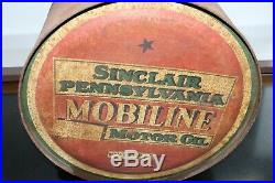 Vintage Sinclair Pennsylvania Mobiline Motor Oil 5 Gallon Rocker Can Original