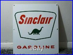 Vintage Sinclair Porcelain Sign Gas Motor Oil Can Station Pump Dino Gasoline Ad