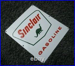 Vintage Sinclair Porcelain Sign Gas Motor Oil Can Station Pump Dino Gasoline Ad