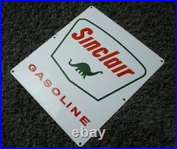 Vintage Sinclair Porcelain Sign Gas Motor Oil Can Station Pump Dino Gasoline Ad