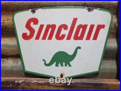 Vintage Sinclair Porcelain Sign Gasoline Motor Oil Service Pump Plate Petroliana