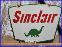 Vintage Sinclair Porcelain Sign Gasoline Motor Oil Service Pump Plate Petroliana