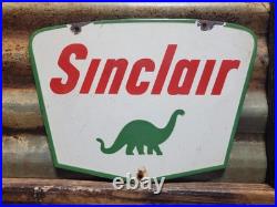 Vintage Sinclair Porcelain Sign Gasoline Motor Oil Service Pump Plate Petroliana