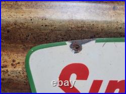 Vintage Sinclair Porcelain Sign Gasoline Motor Oil Service Pump Plate Petroliana