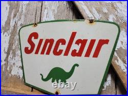 Vintage Sinclair Porcelain Sign Gasoline Motor Oil Service Pump Plate Petroliana