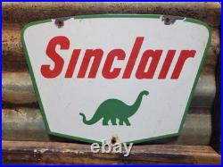 Vintage Sinclair Porcelain Sign Gasoline Motor Oil Service Pump Plate Petroliana