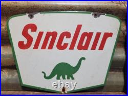 Vintage Sinclair Porcelain Sign Gasoline Motor Oil Service Pump Plate Petroliana