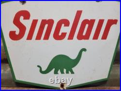 Vintage Sinclair Porcelain Sign Gasoline Motor Oil Service Pump Plate Petroliana