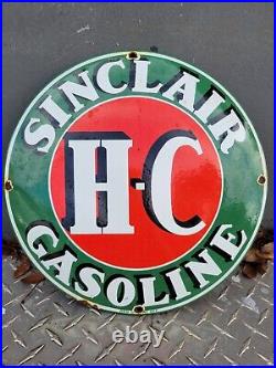 Vintage Sinclair Porcelain Sign Oil Gasoline Station Pump Plate Service Lube 12