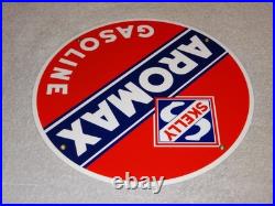 Vintage Skelly Aromax Gasoline 11 3/4 Porcelain Metal Service Station Oil Sign