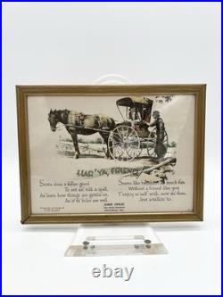 Vintage Skelly Oil Advertising Framed Sign Har' Ya Friend Weyauwega WI