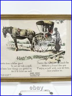 Vintage Skelly Oil Advertising Framed Sign Har' Ya Friend Weyauwega WI