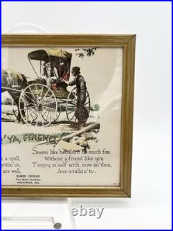 Vintage Skelly Oil Advertising Framed Sign Har' Ya Friend Weyauwega WI
