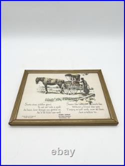 Vintage Skelly Oil Advertising Framed Sign Har' Ya Friend Weyauwega WI