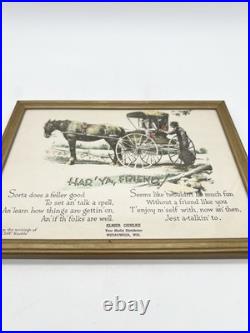 Vintage Skelly Oil Advertising Framed Sign Har' Ya Friend Weyauwega WI