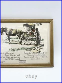 Vintage Skelly Oil Advertising Framed Sign Har' Ya Friend Weyauwega WI