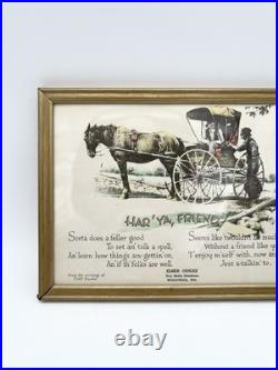 Vintage Skelly Oil Advertising Framed Sign Har' Ya Friend Weyauwega WI
