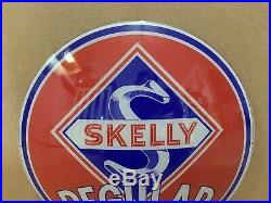 Vintage Skelly Regular Gas Pump Globe Lens Glass Top Sign Garage Decor Oil
