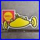 Vintage Small Shell Car Old Us Gasoline Oil Gas Pump Enamel Porcelain Sign