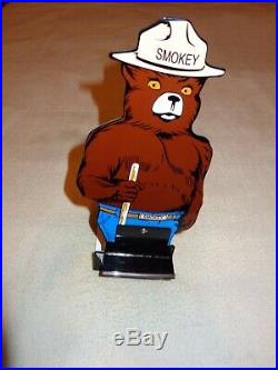 Vintage Smokey The Bear Forest Fire Prevention 12 Metal Gasoline & Oil Sign! Us