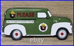 Vintage Smokey The Bear Porcelain Sign Dealership Gas Station Oil Truck Vintage Smokey The Bear Porcelain Sign Dealership Gas Station Oil Truck