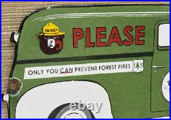 Vintage Smokey The Bear Porcelain Sign Dealership Gas Station Oil Truck Vintage Smokey The Bear Porcelain Sign Dealership Gas Station Oil Truck