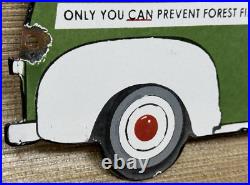 Vintage Smokey The Bear Porcelain Sign Dealership Gas Station Oil Truck Vintage Smokey The Bear Porcelain Sign Dealership Gas Station Oil Truck