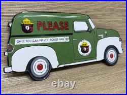 Vintage Smokey The Bear Porcelain Sign Dealership Gas Station Oil Truck Vintage Smokey The Bear Porcelain Sign Dealership Gas Station Oil Truck