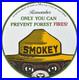 Vintage Smokey The Bear Porcelain Sign Forest Fires Gas Oil No Smoking Parks