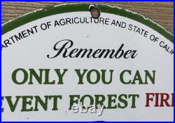 Vintage Smokey The Bear Porcelain Sign Forest Fires Gas Oil No Smoking Parks Vintage Smokey The Bear Porcelain Sign Forest Fires Gas Oil No Smoking Parks