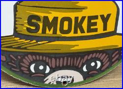 Vintage Smokey The Bear Porcelain Sign Forest Fires Gas Oil No Smoking Parks Vintage Smokey The Bear Porcelain Sign Forest Fires Gas Oil No Smoking Parks